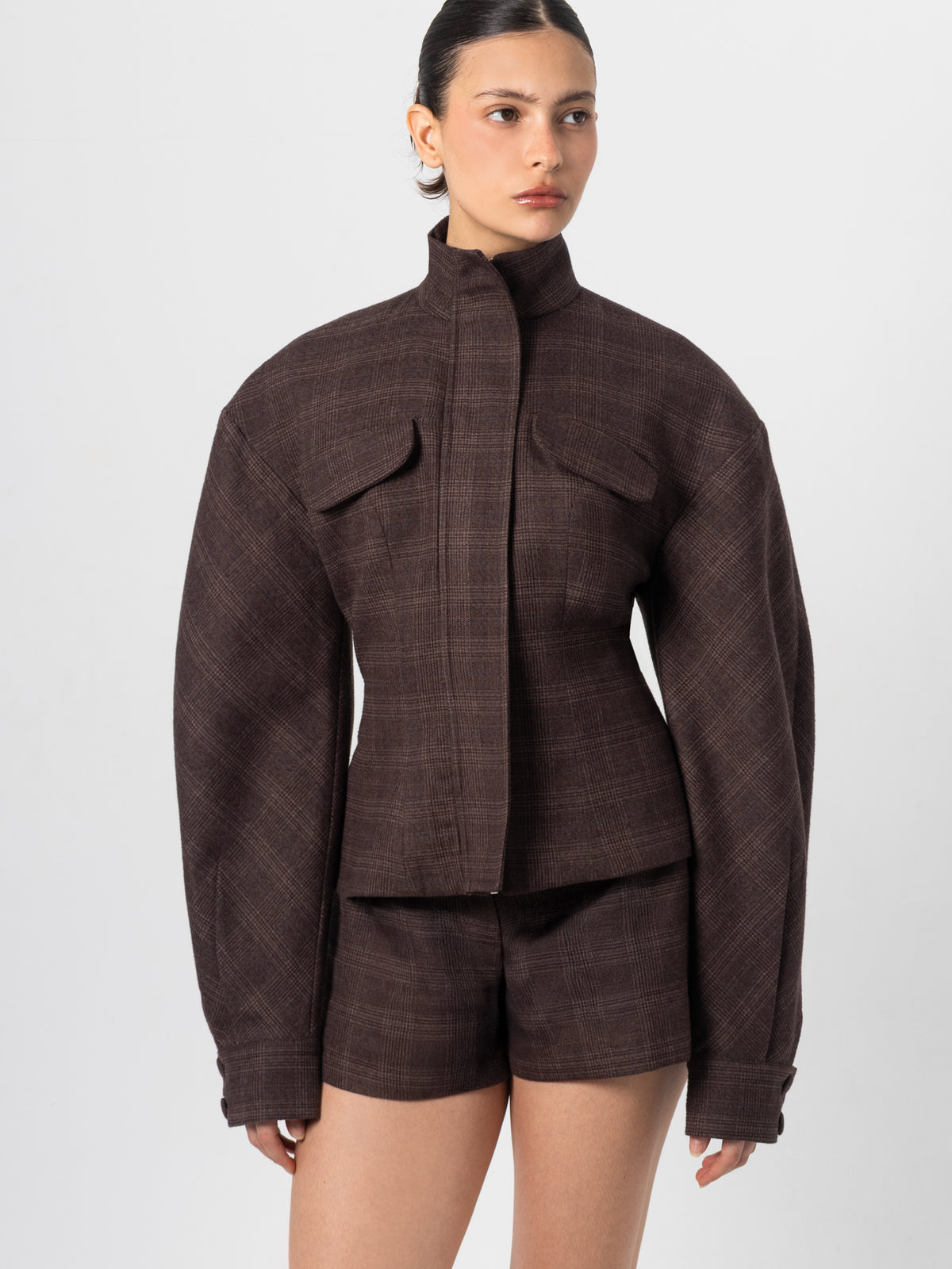 Joni Brown Mini Shorts