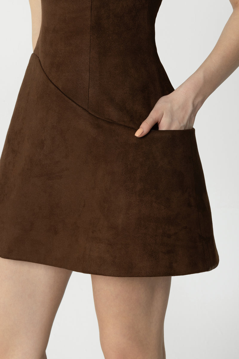 Velocity Brown Suede Dress