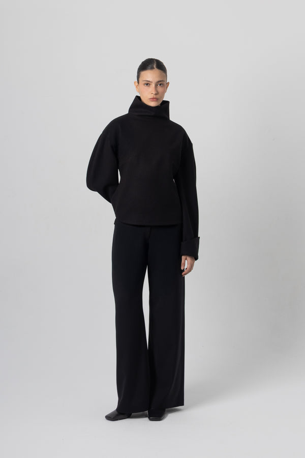 Core Black Wool Top