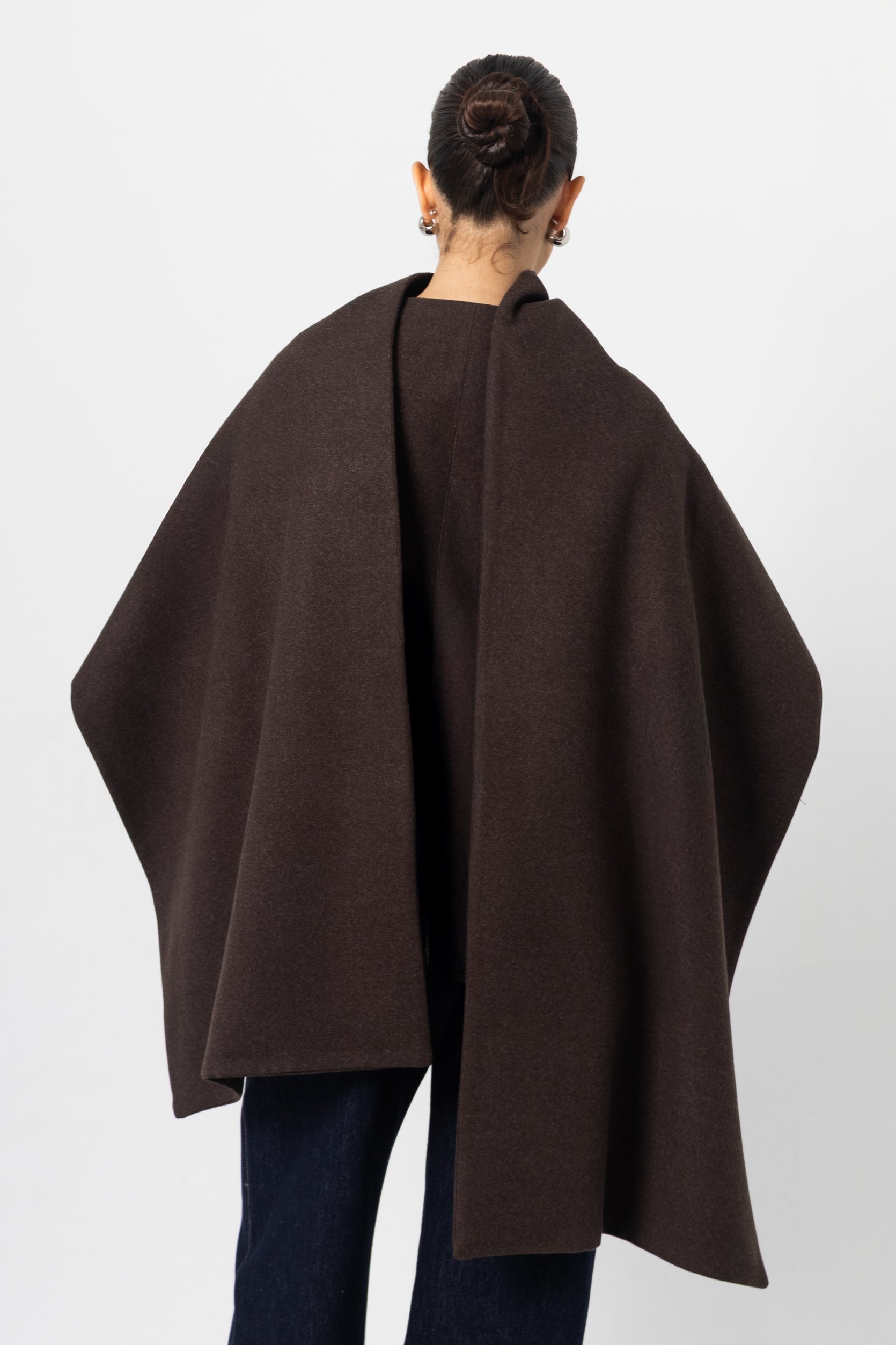 Teddi Brown Wool Jacket with Scarf