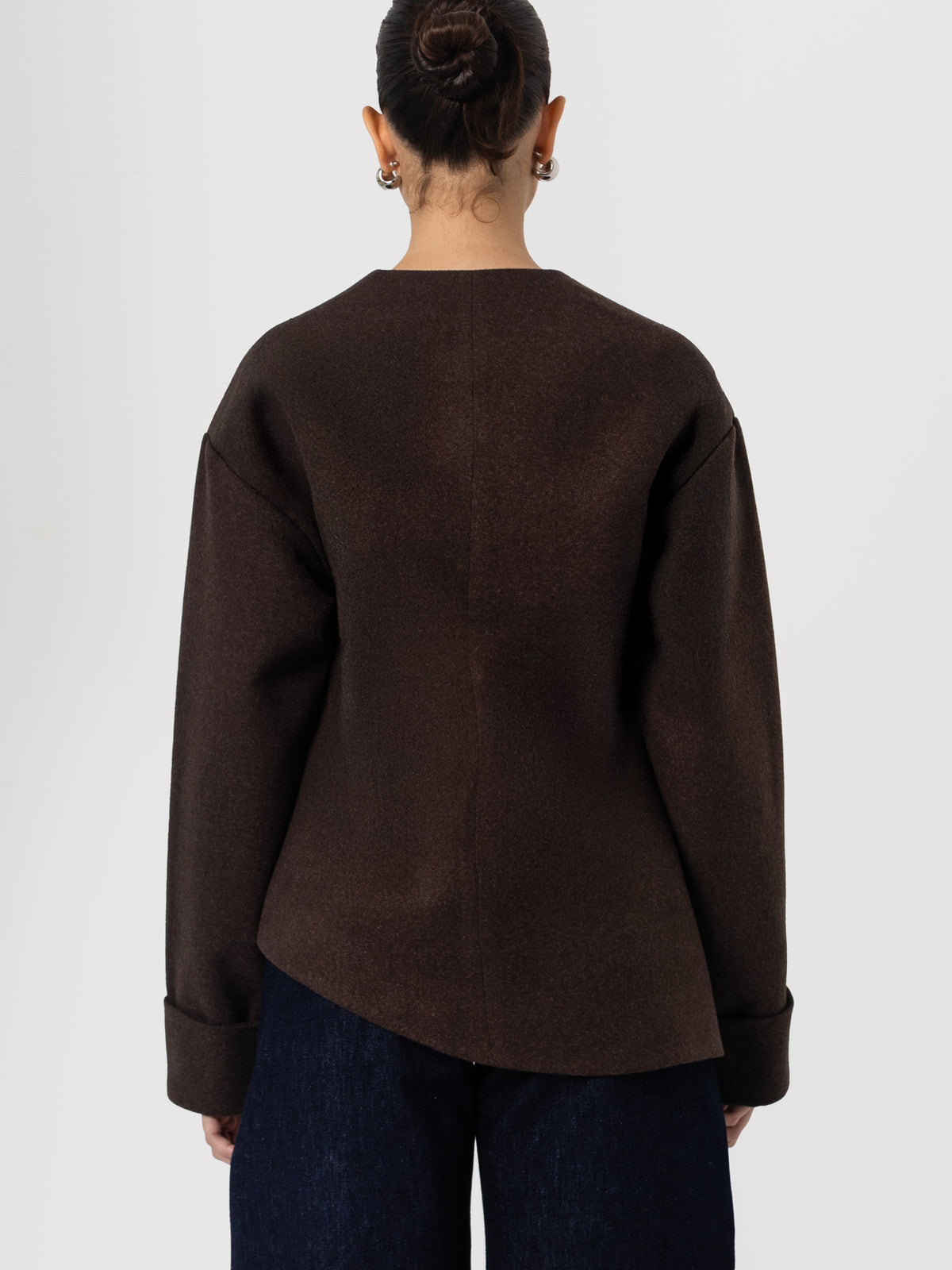 Teddi Brown Wool Jacket with Scarf