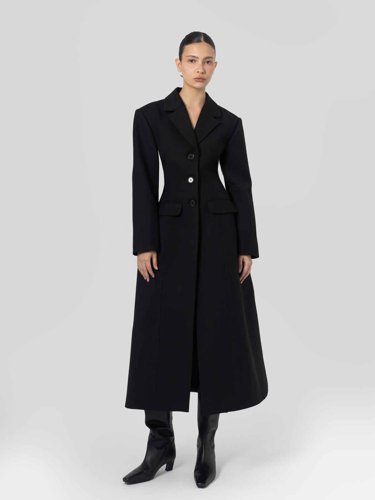 Structa Black Wool Coat