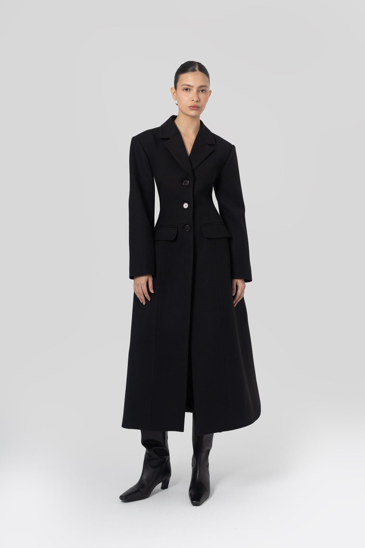 Structa Black Wool Coat