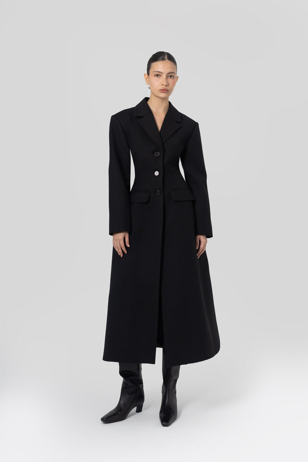 Structa Black Wool Coat
