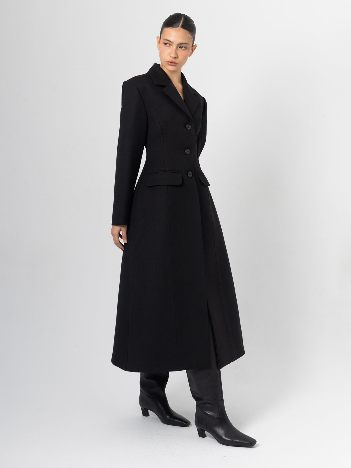Structa Black Wool Coat