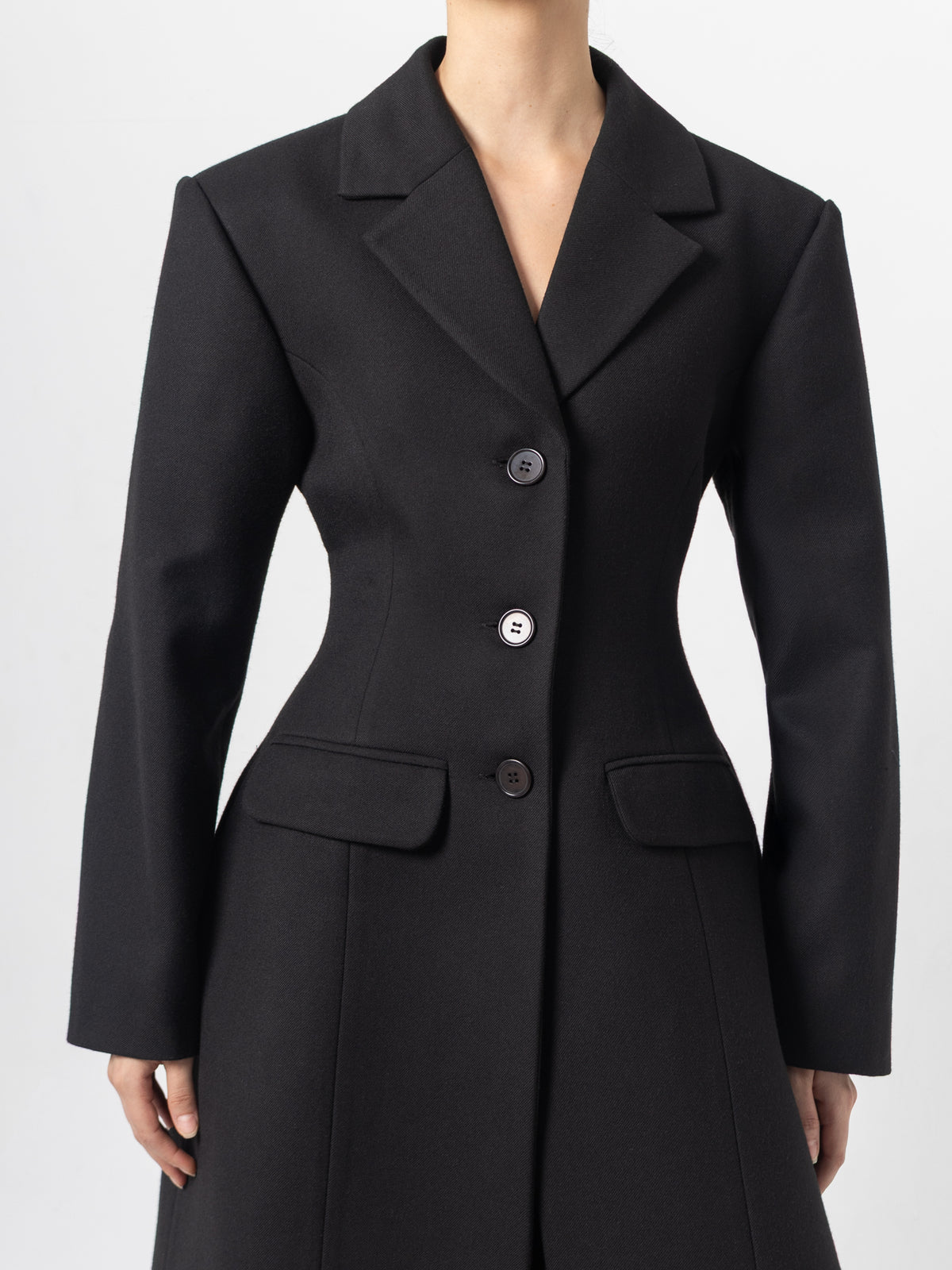 Structa Black Wool Coat