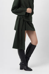 Slate Green Wool Mini Skirt