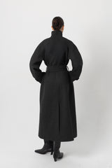 Frame Grey Striped Wool Coat