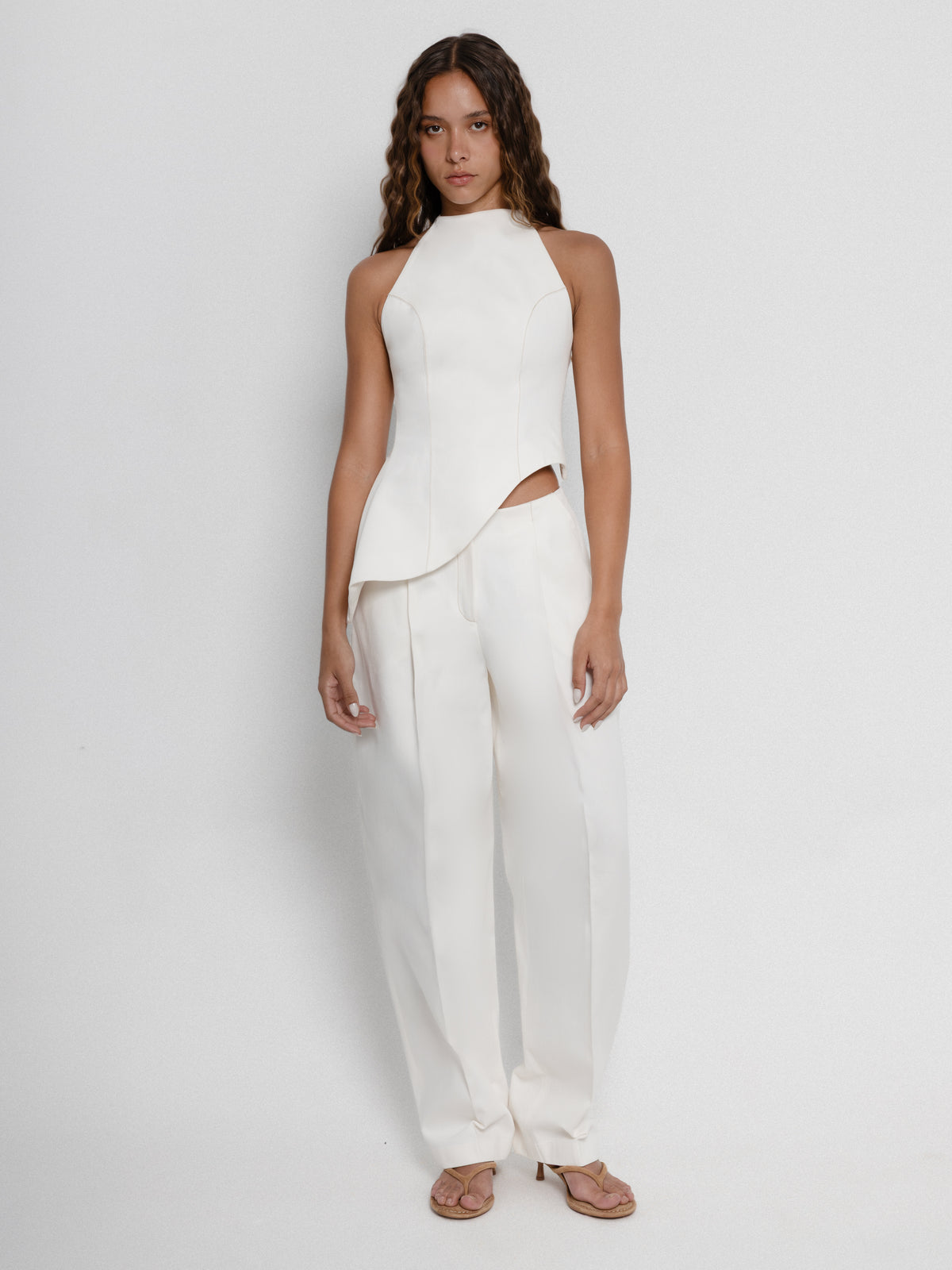 White Denim Balloon Pants