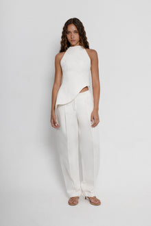 White Denim Balloon Pants