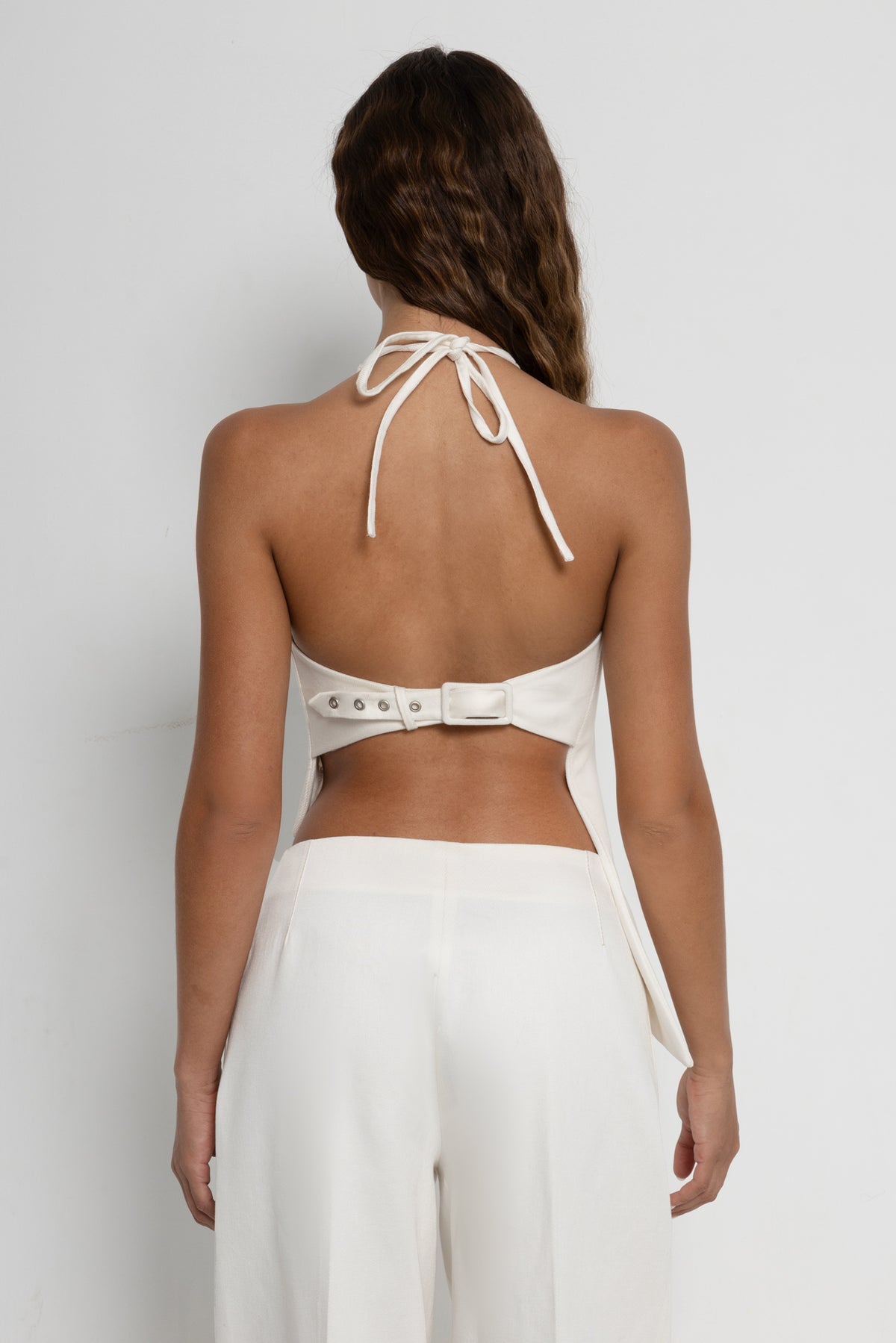 Angular White Denim Top