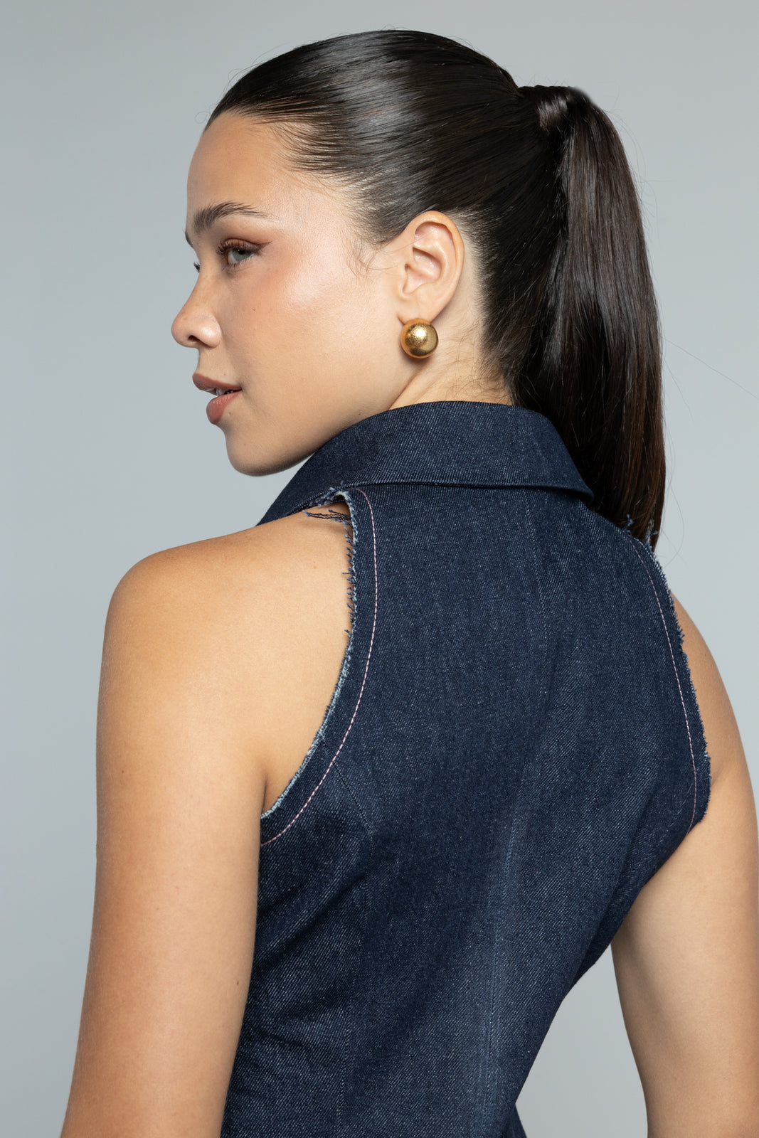 ANNA DENIM TOP
