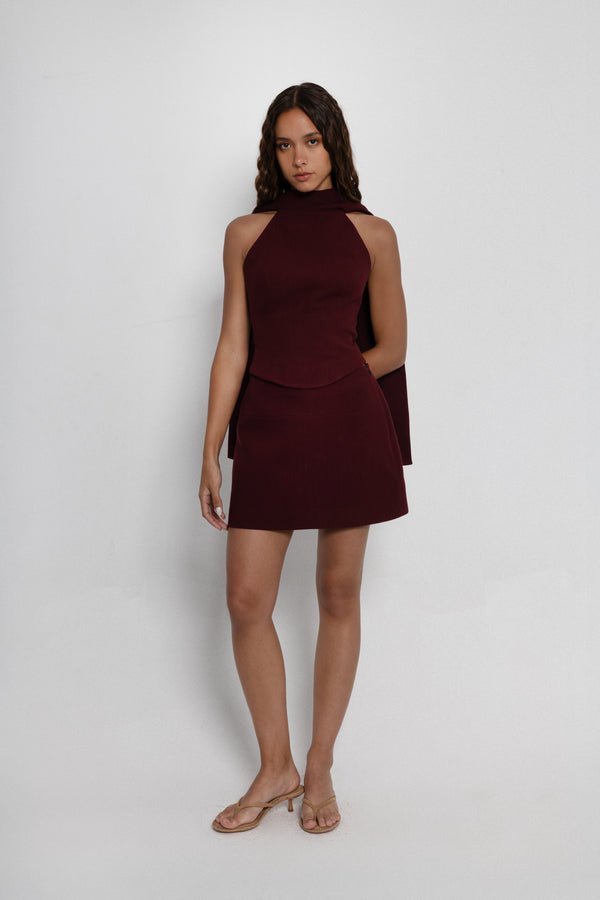 Celestial Burgundy Skirt