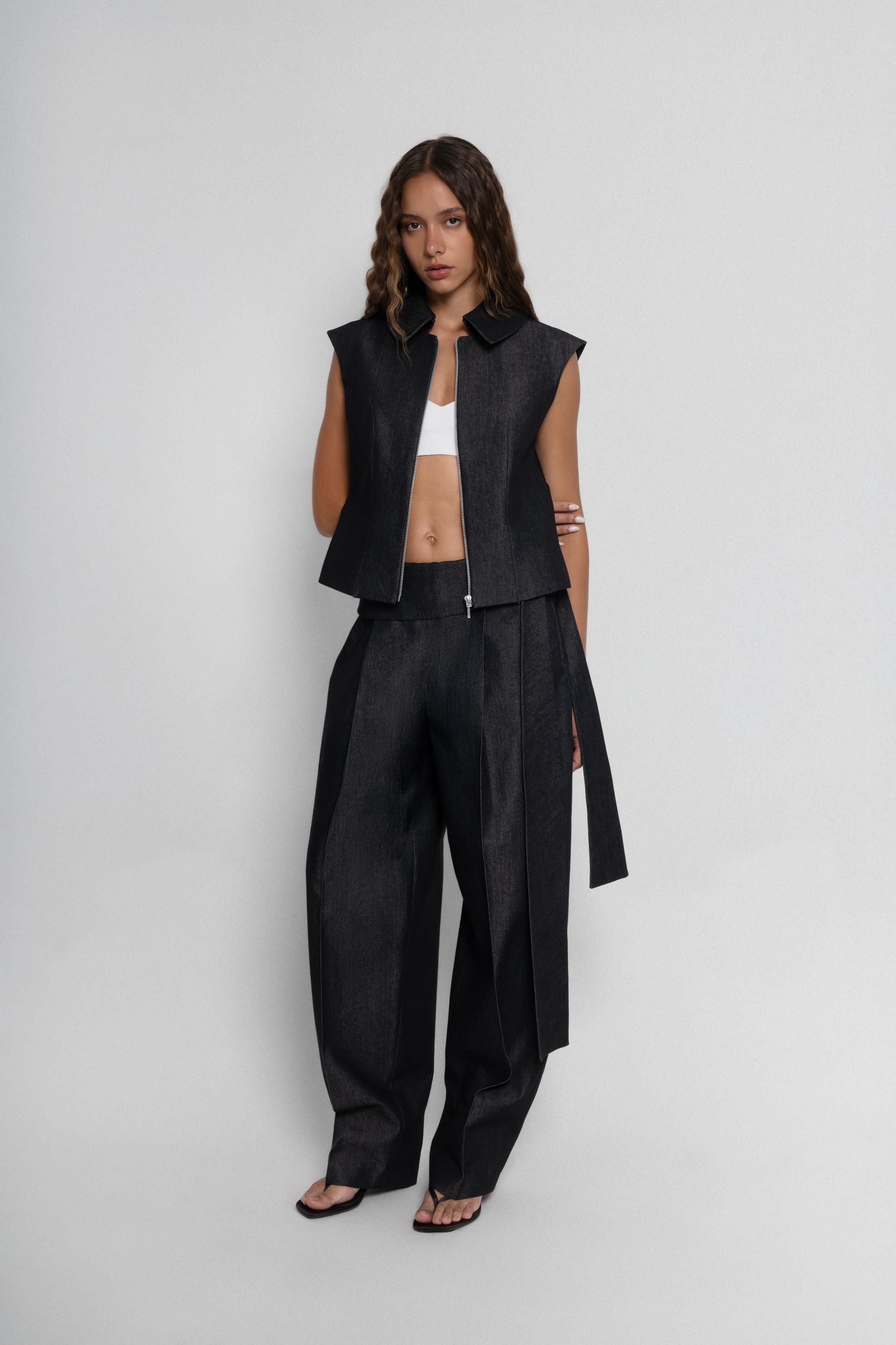 Balloon Grey Denim Pants