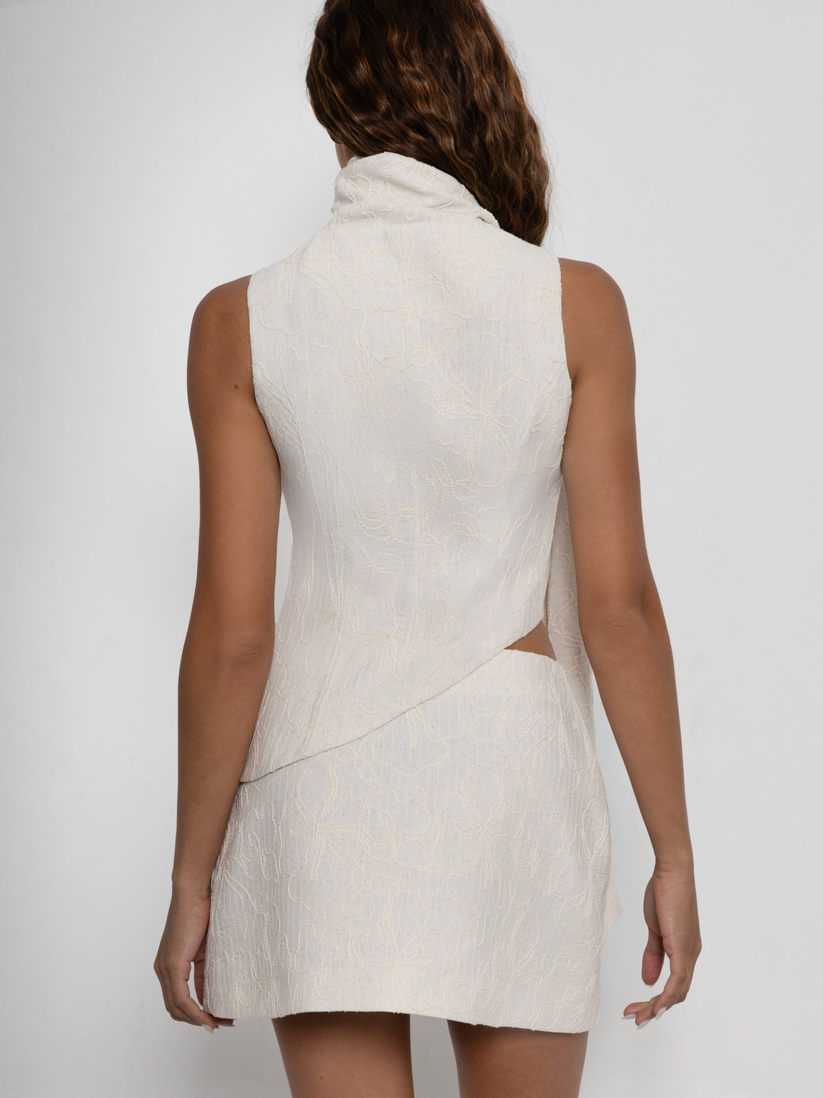Essence Embroidered Beige Vest