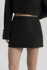 Cascade Green Wool Mini Skirt