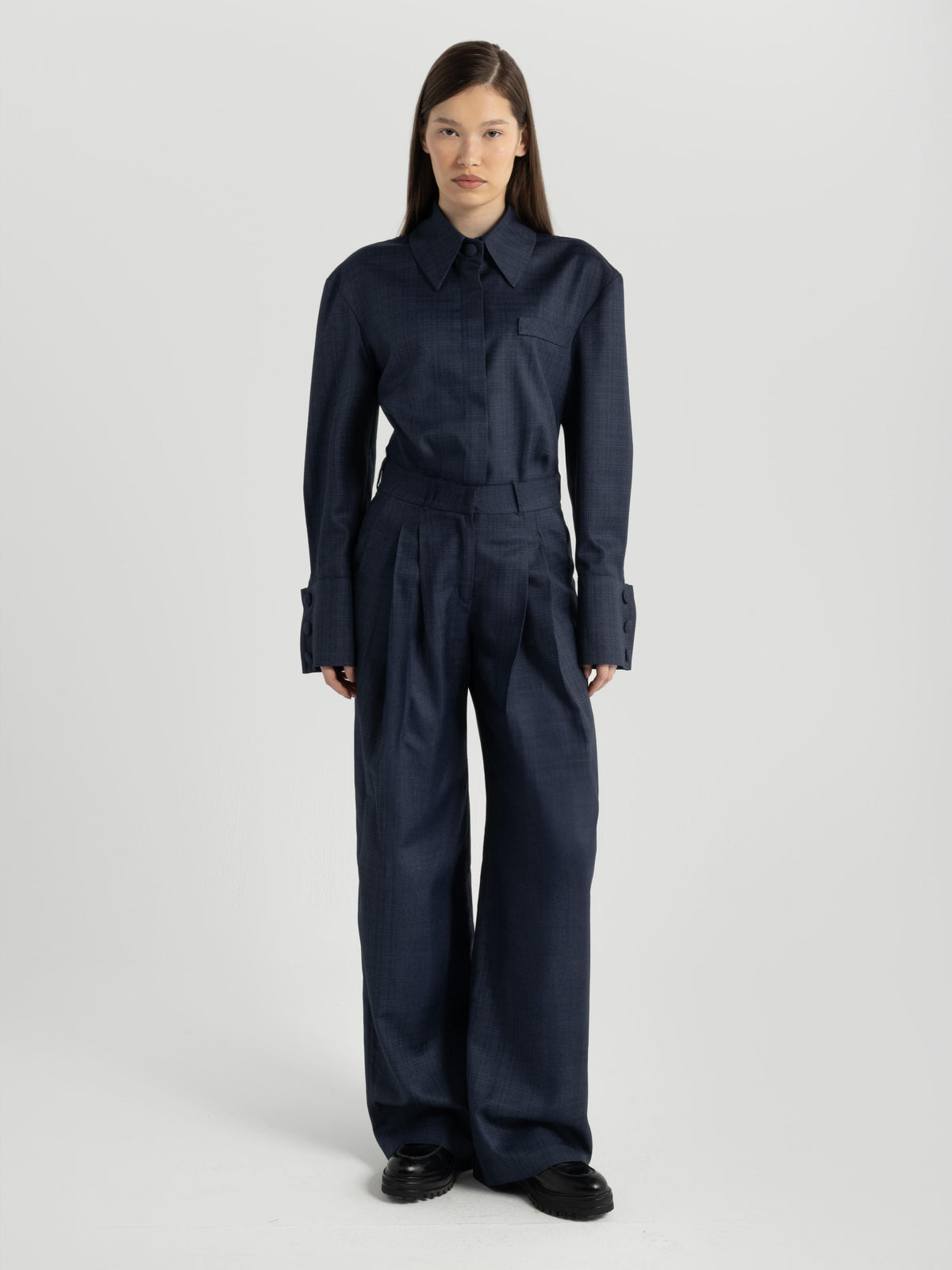 Navy Buttoned-Up Shirt