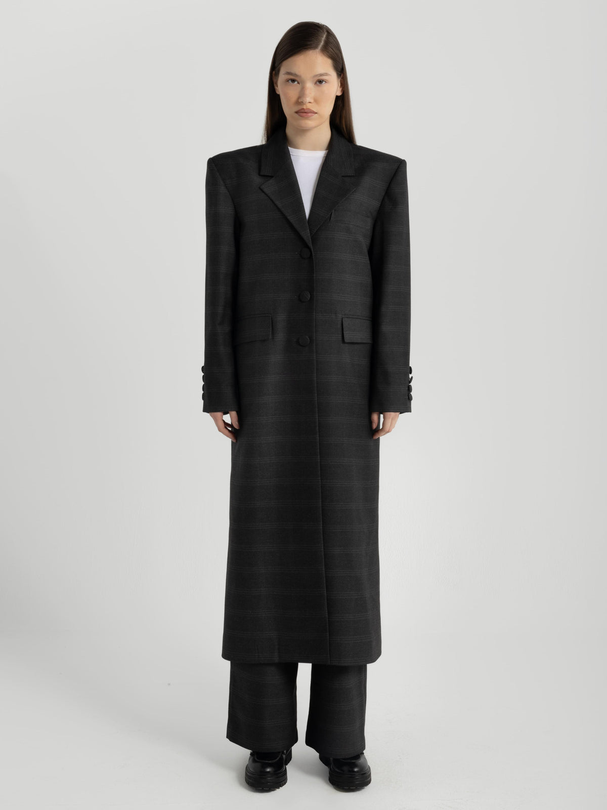Form Grey Checkered Coat