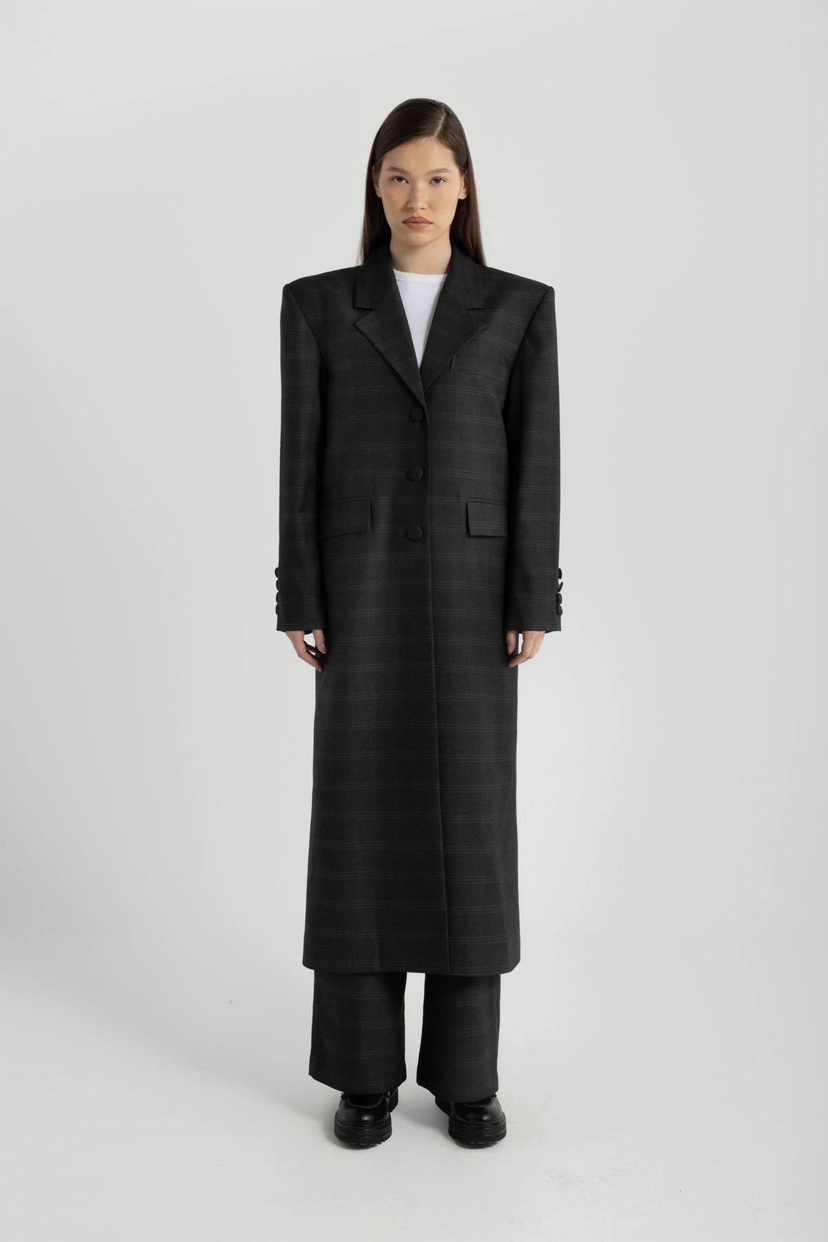 Form Grey Checkered Coat