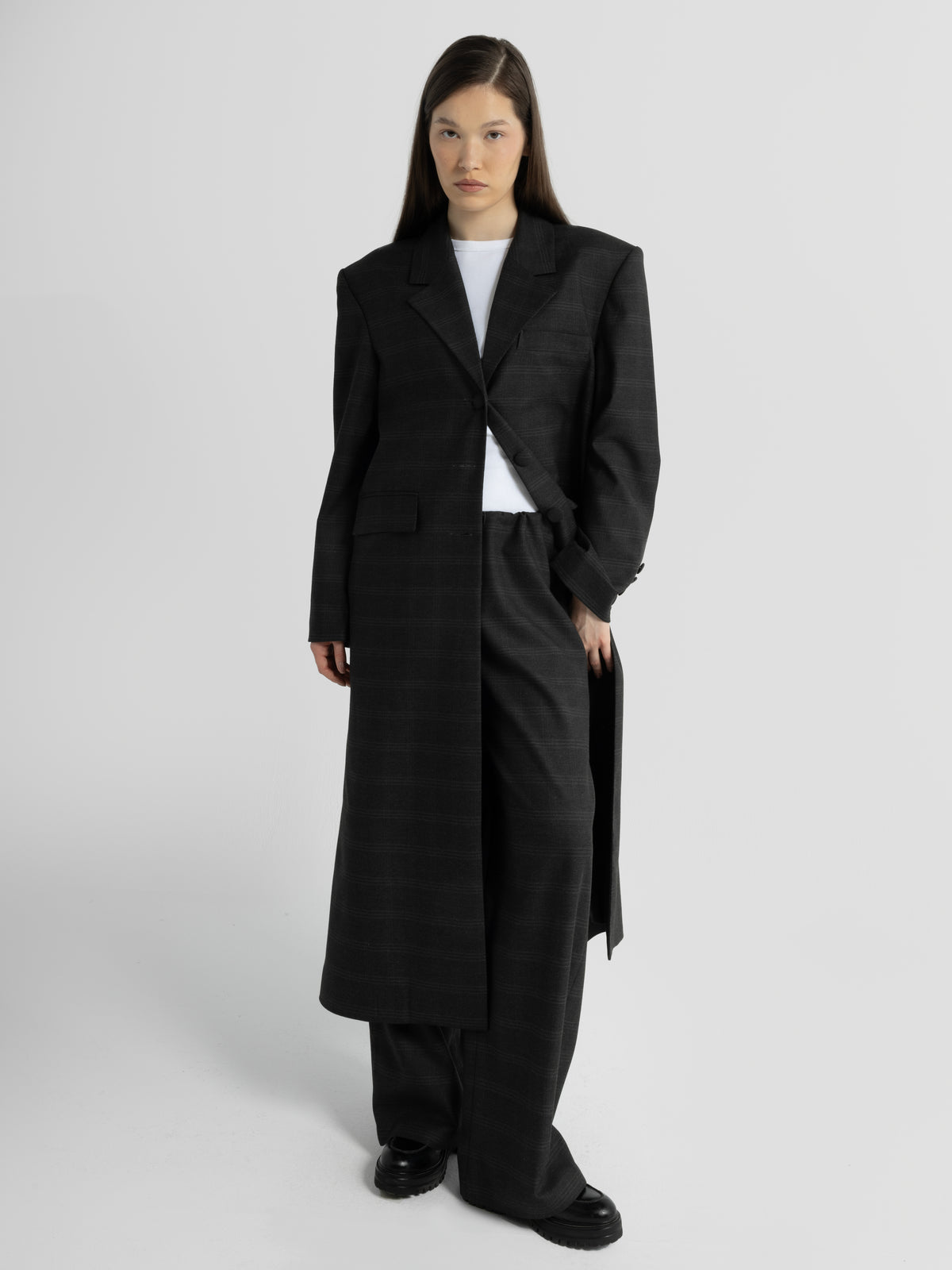 Form Drawstring Checkered Pants