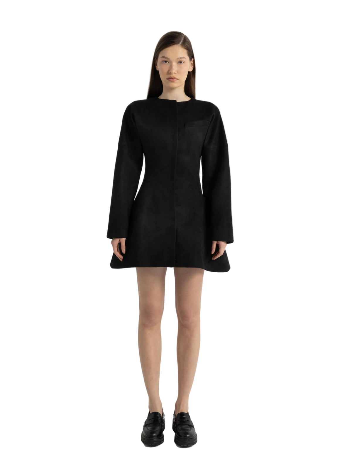 Structured Suede Dress