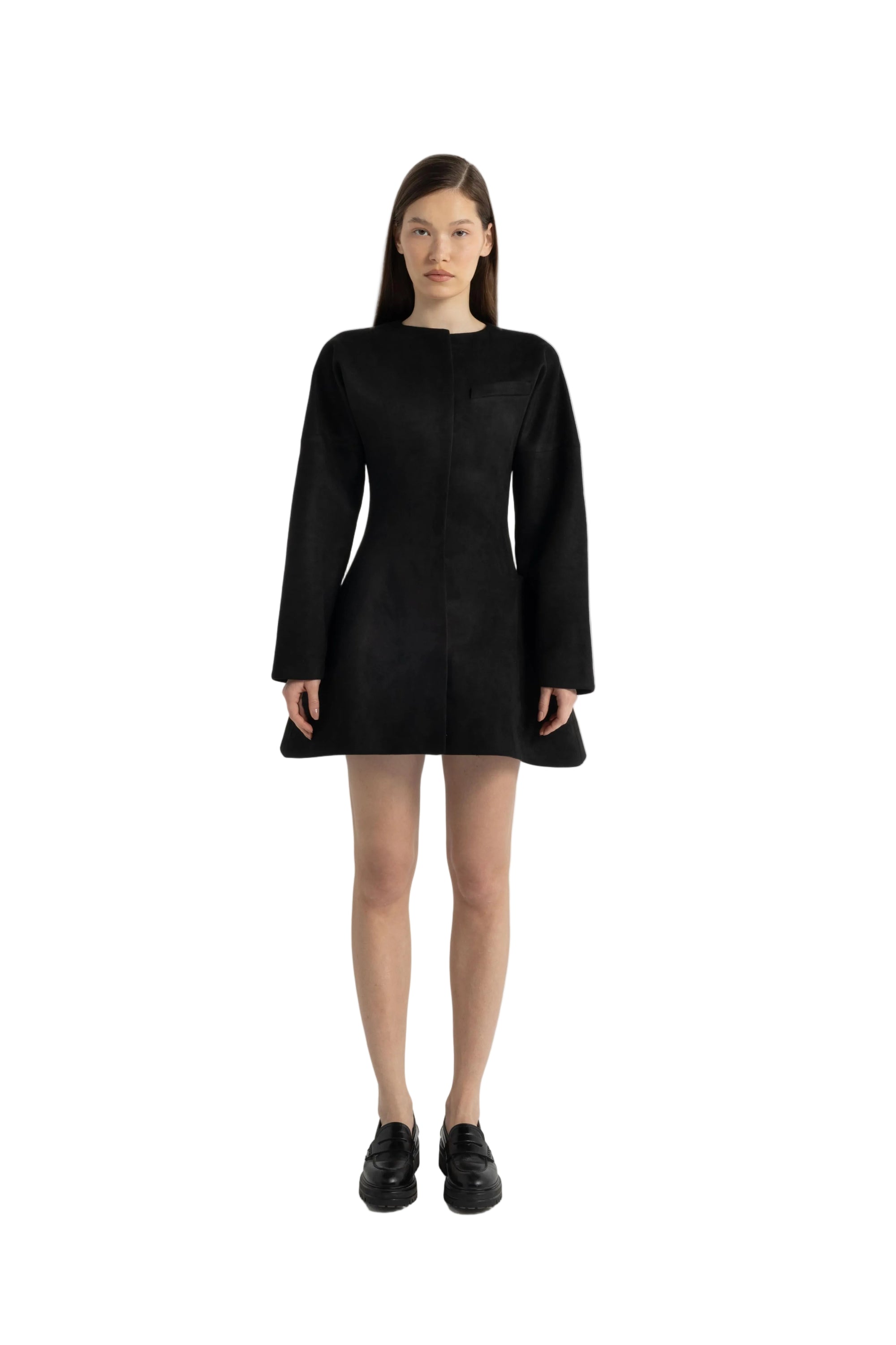 Structured Suede Dress