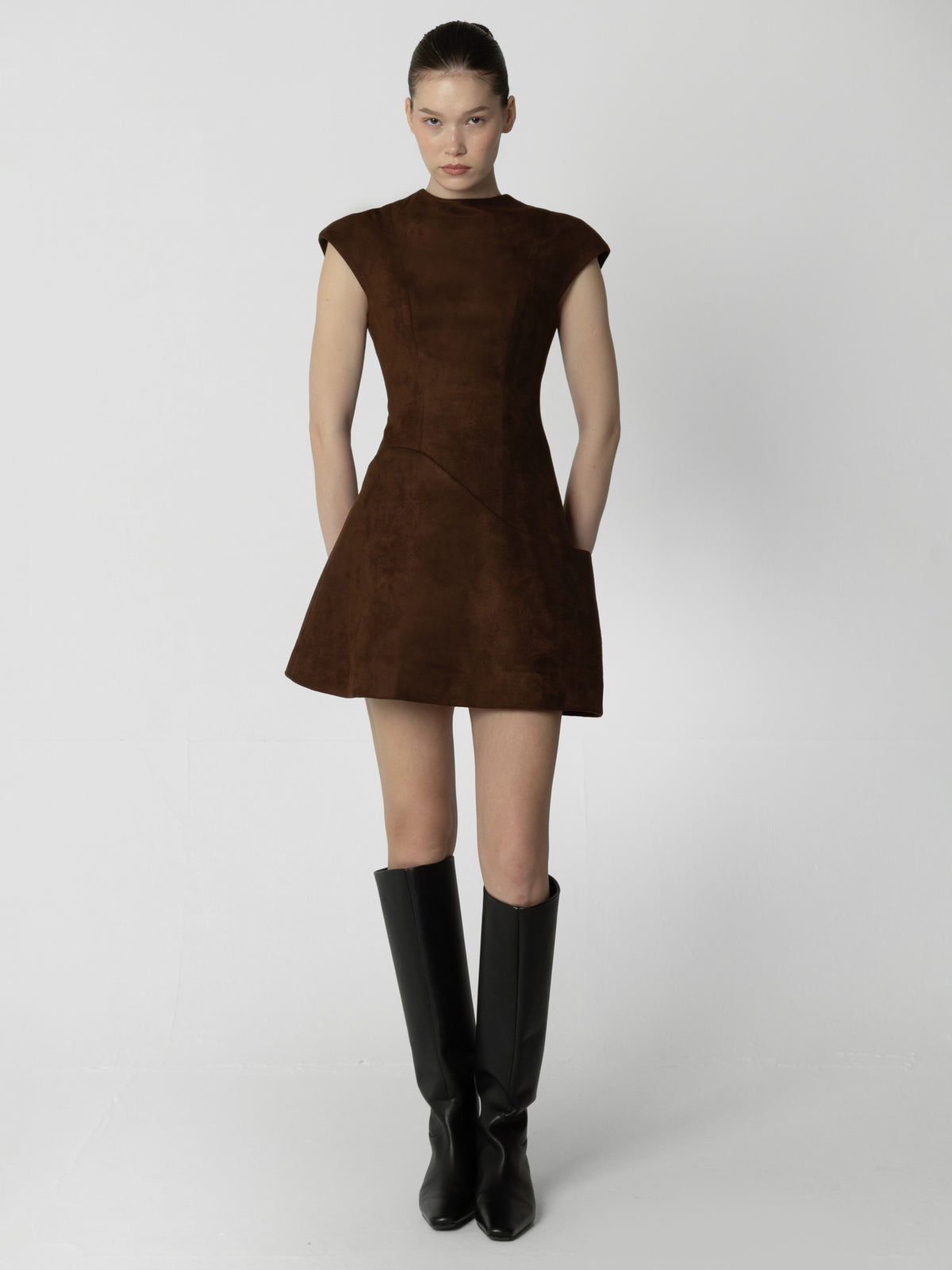 Velocity Brown Suede Dress
