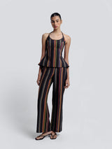 OLEA STRIPED HALTER TOP