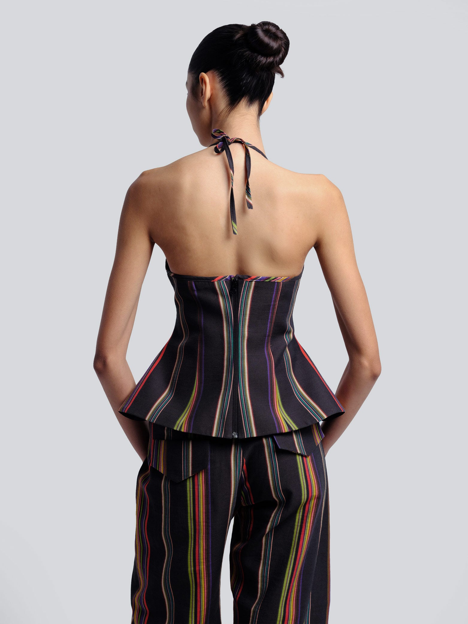 OLEA STRIPED HALTER TOP