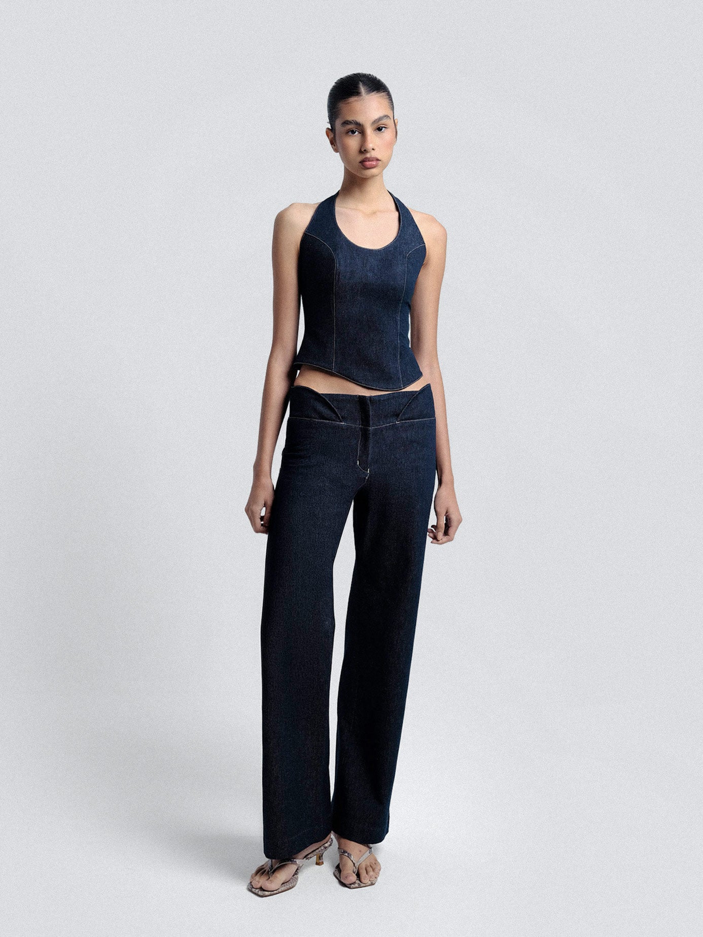 PALMA DENIM HALTER TOP