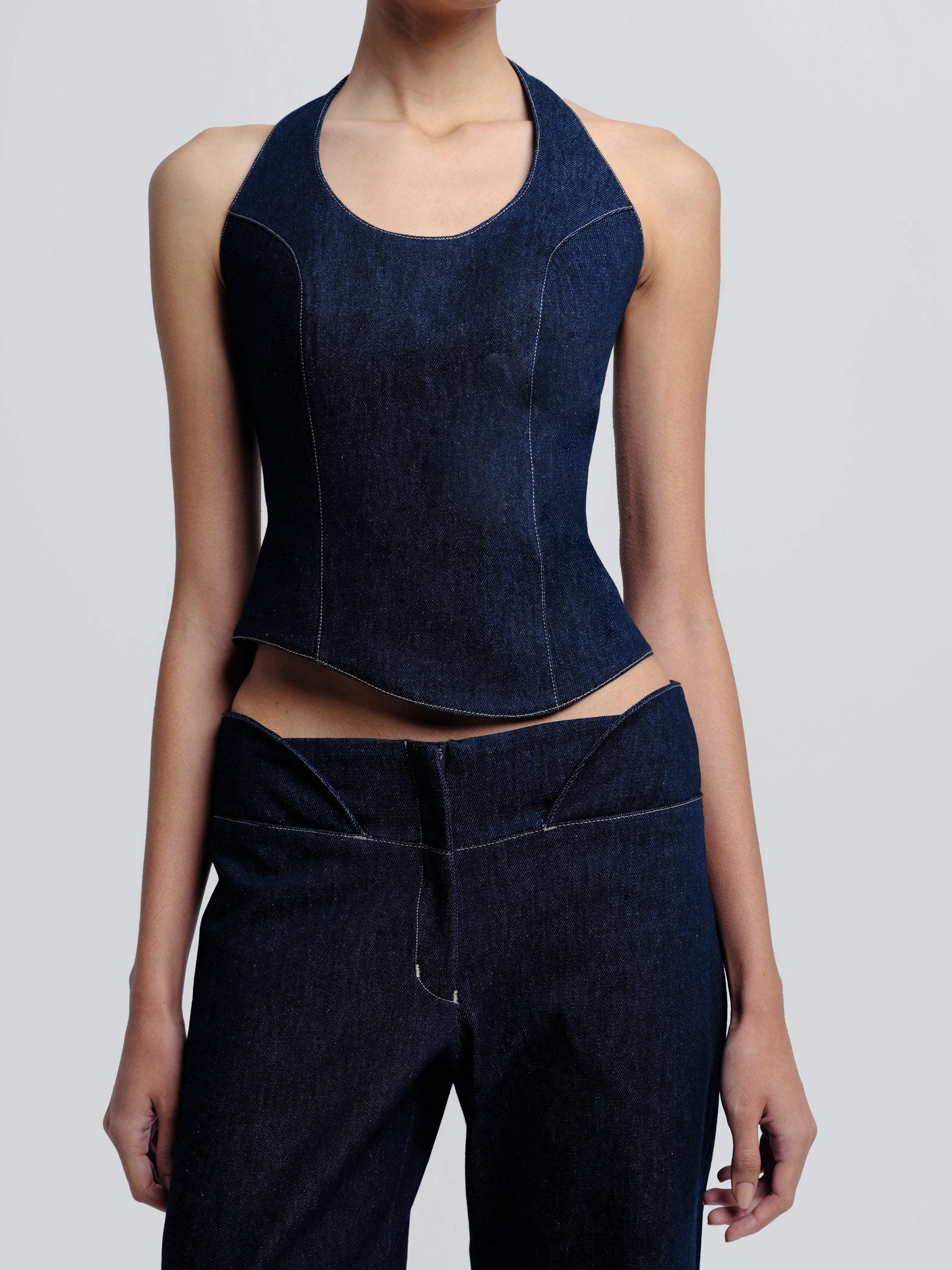 PALMA DENIM HALTER TOP