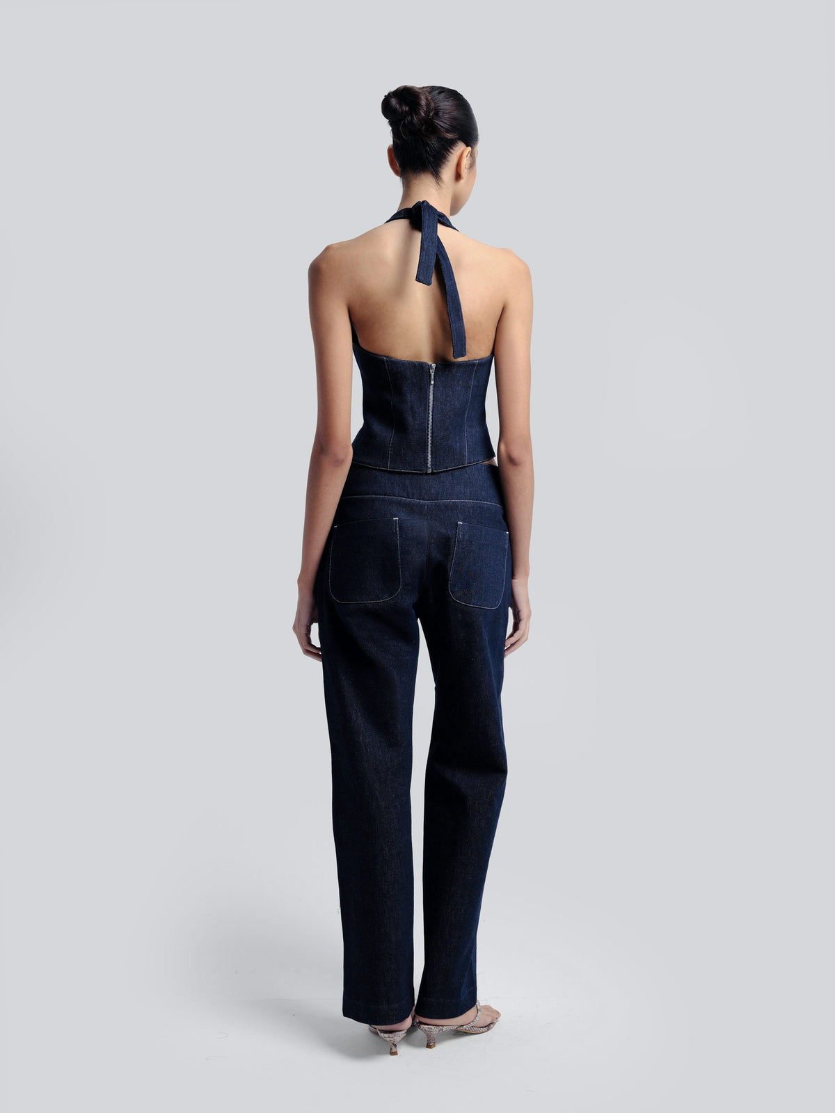 PALMA DENIM HALTER TOP