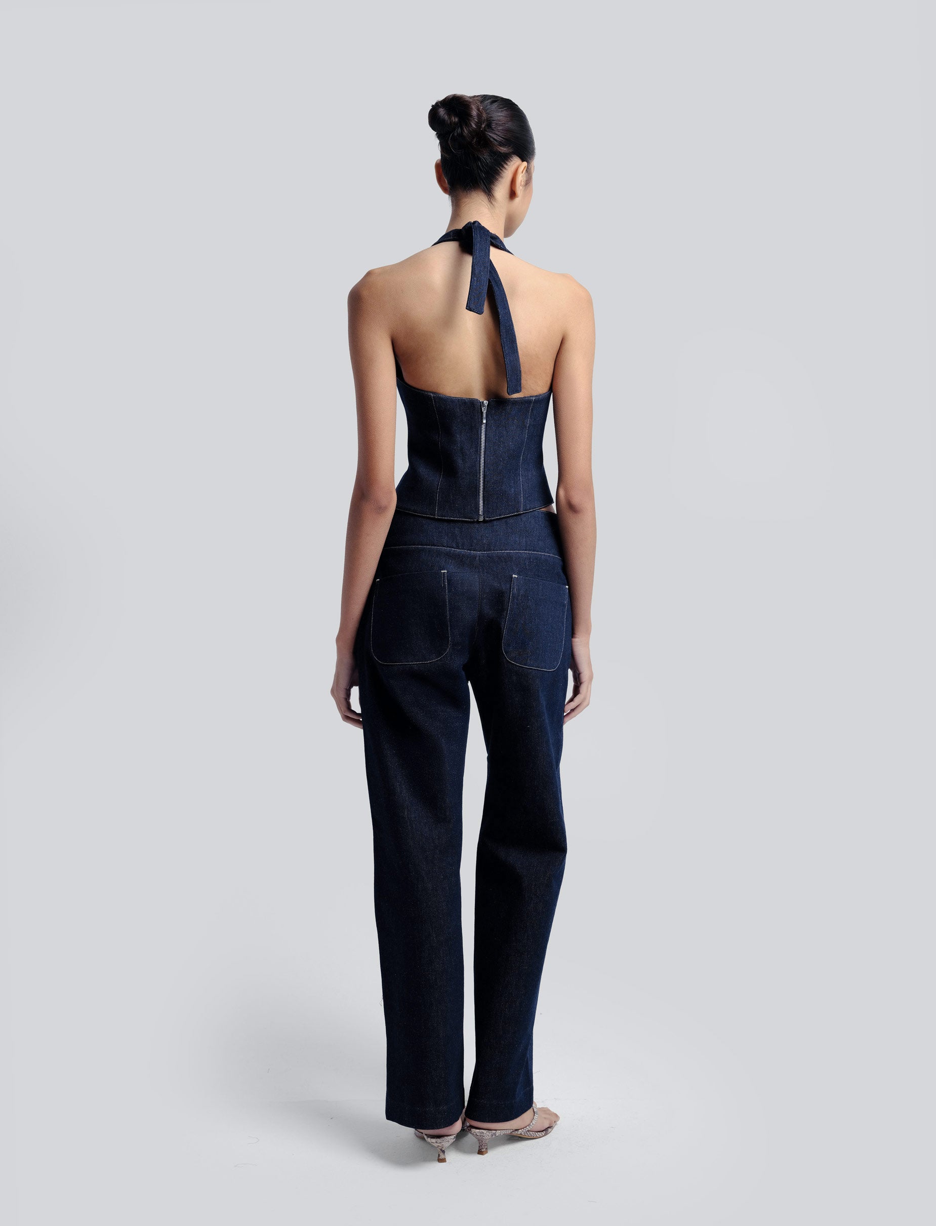 PALMA DENIM HALTER TOP