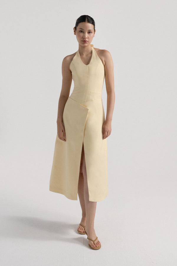 Lumen Halter Midi Dress