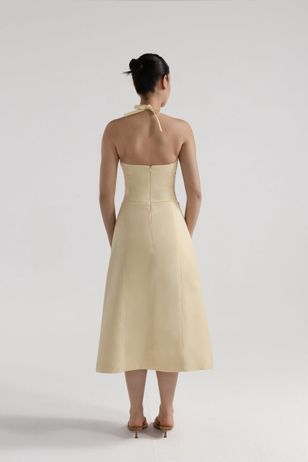 Lumen Halter Midi Dress