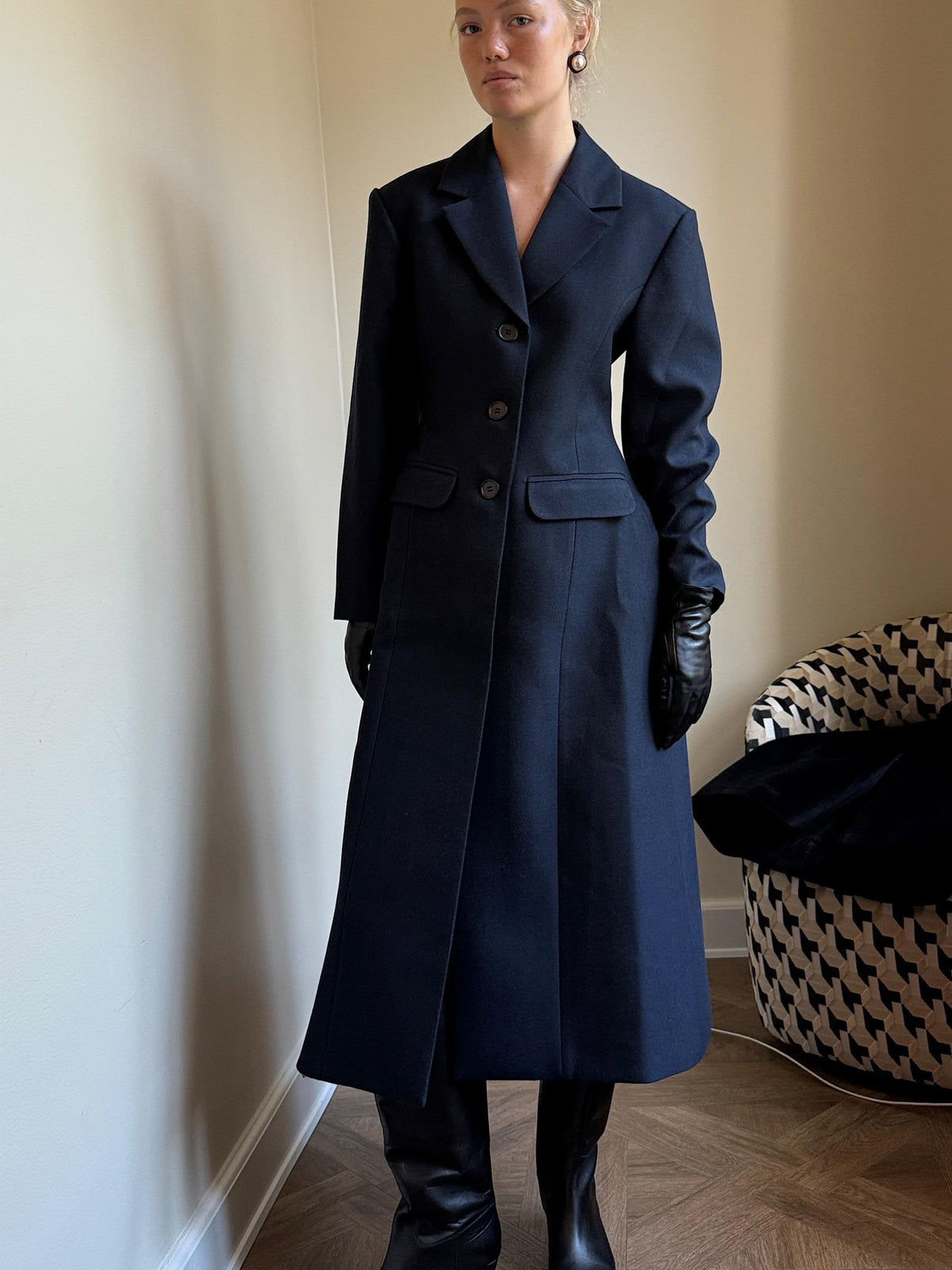 Structa Black Wool Coat